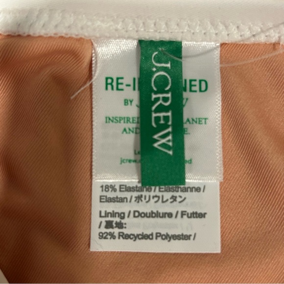 J. Crew Bow Tie One Shoulder One Piece Swimsuit, White, Vacation, Sz 14, NWT - Picture 6 of 12